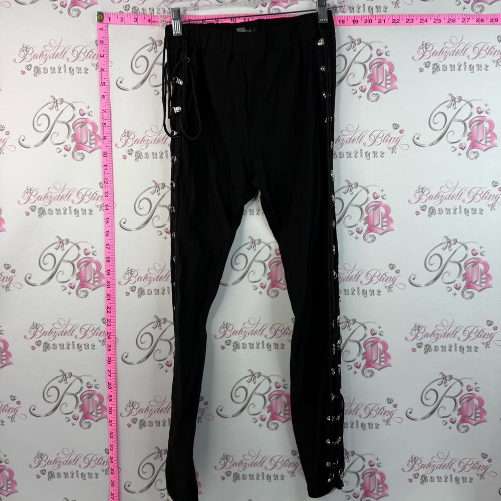 xxxiticat leggings lace up sides sexy Black Leggings with Side Lace Detail